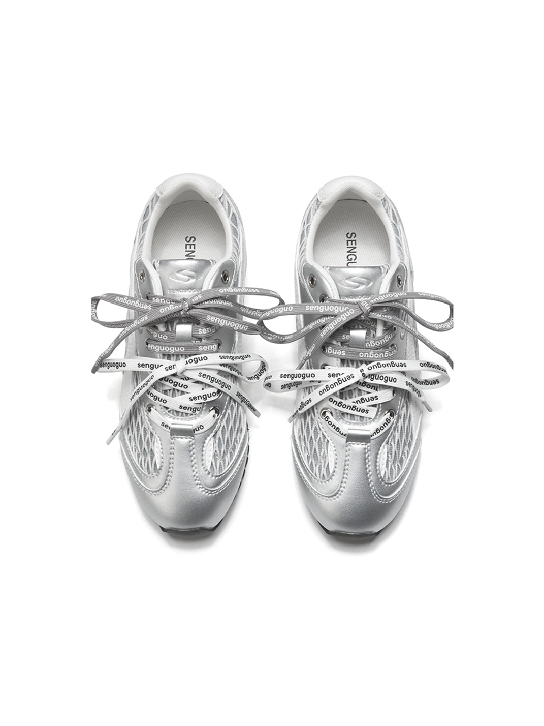 SENGUOGUO | The "Forrest Gump" Mesh Layered Laces Sneaker-Silver - PSYLOS 1, SENGUOGUO | The "Forrest Gump" Mesh Layered Laces Sneaker-Silver, Unisex Shoes, SENGUOGUO, PSYLOS 1